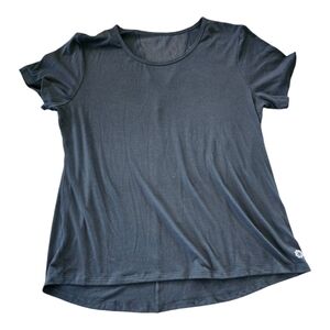 Pro Player Black Tee Shirt Women Short Sleeve 1X Sheer  Athleisure New